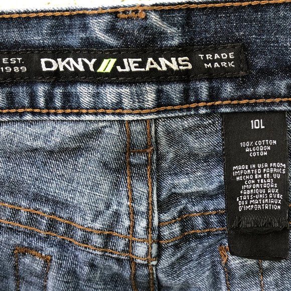DKNY Jeans Size 10L Vintage 100 % Cotton Made in USA Wow - Picture 3 of 16